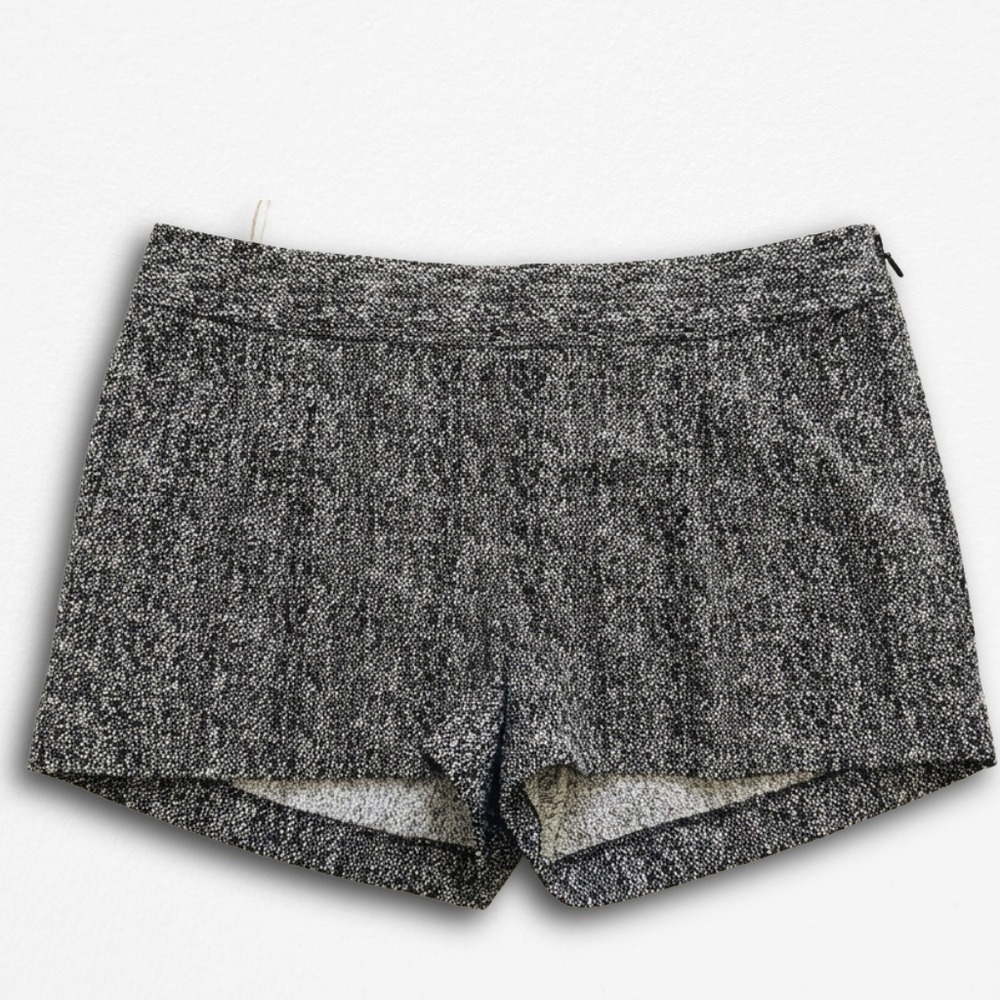 Express Black White Tweed Shorts Office‎ Siren 2010s Tailored Dressy Size 4